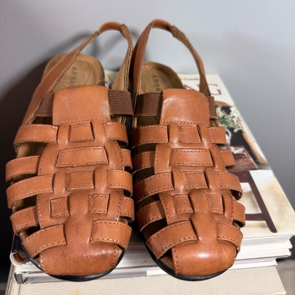 Array Women’s Size 8.5 Tan Woven Leather Sandals - Picture 11 of 13